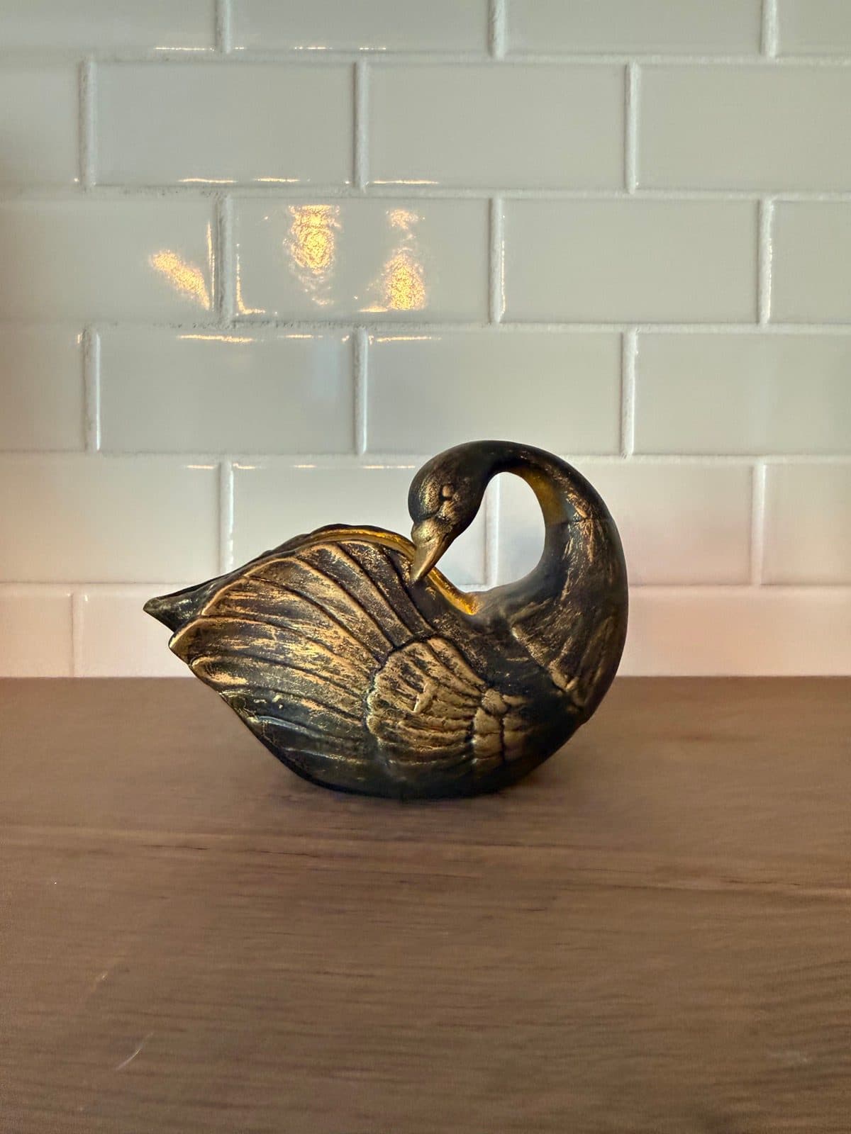 Vintage Brass Swan