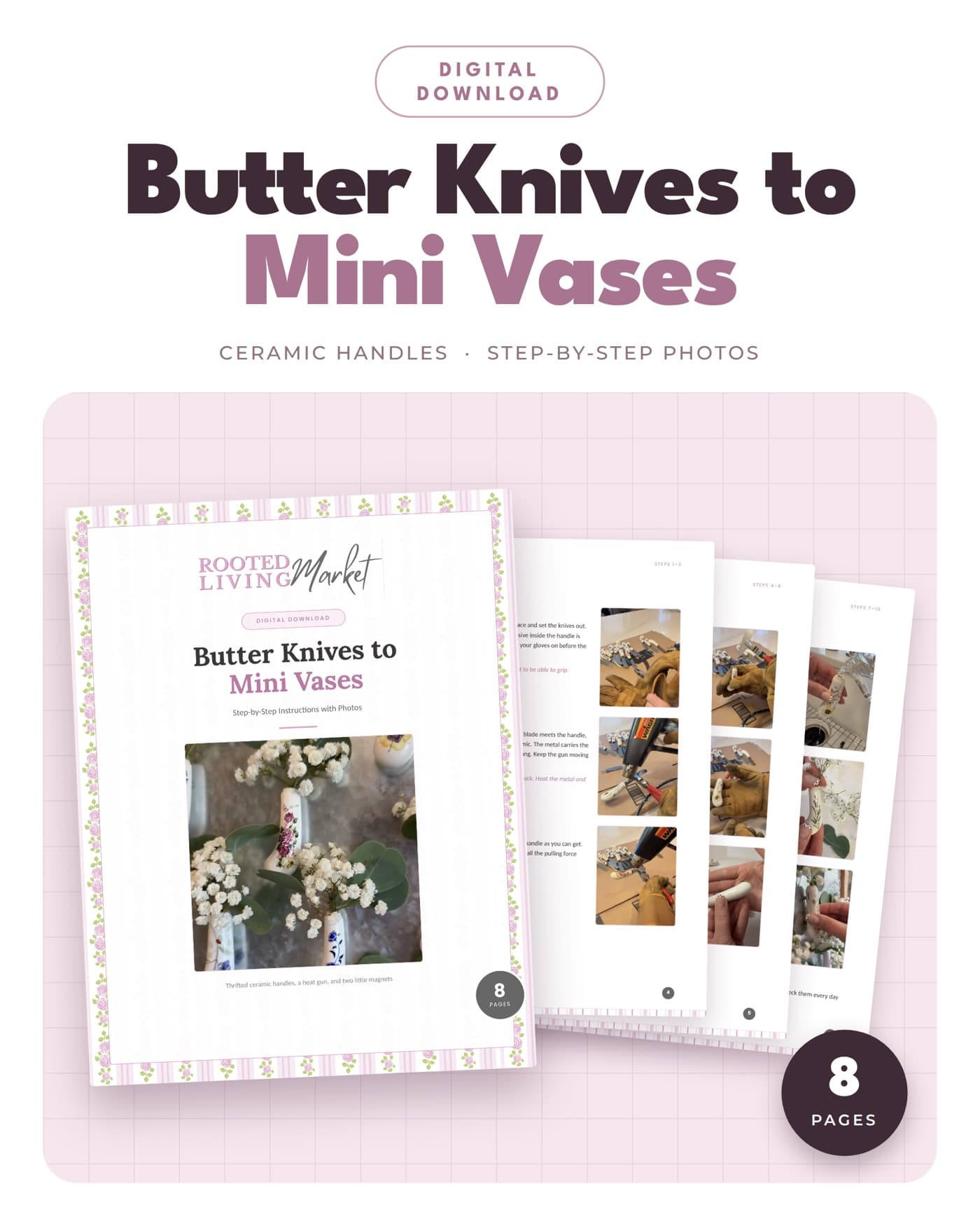 Butter Knives to Mini Vases Tutorial