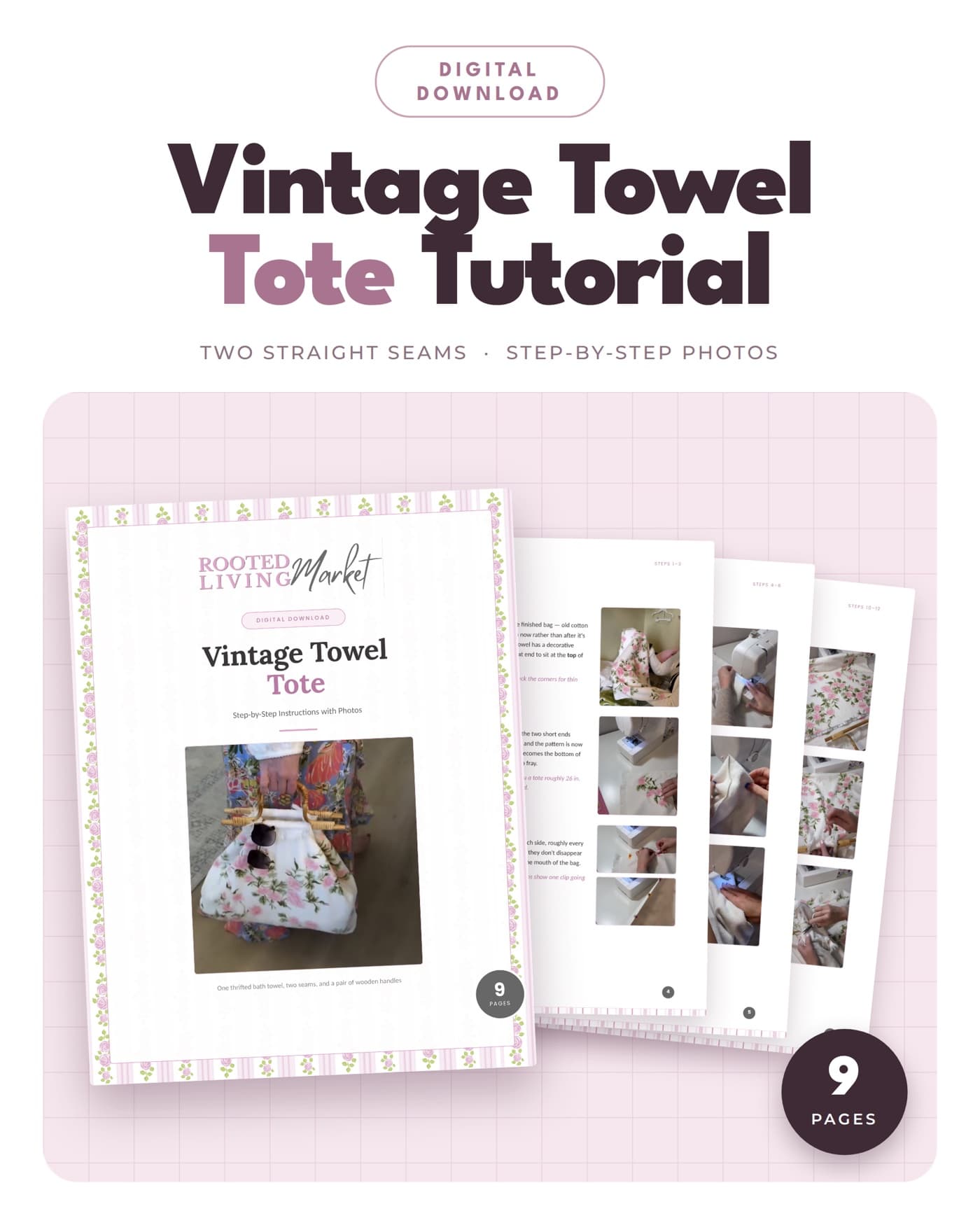 Vintage Towel Tote Tutorial